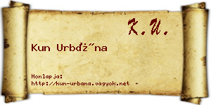 Kun Urbána névjegykártya